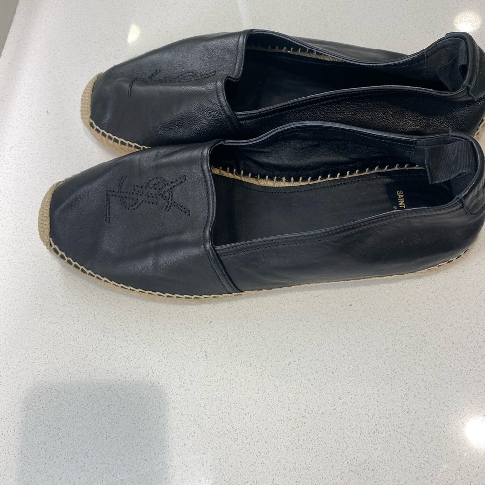 YSL espadrilles. Rare. Black leather. Lightly worn. Size 45. - Picture 5 of 9